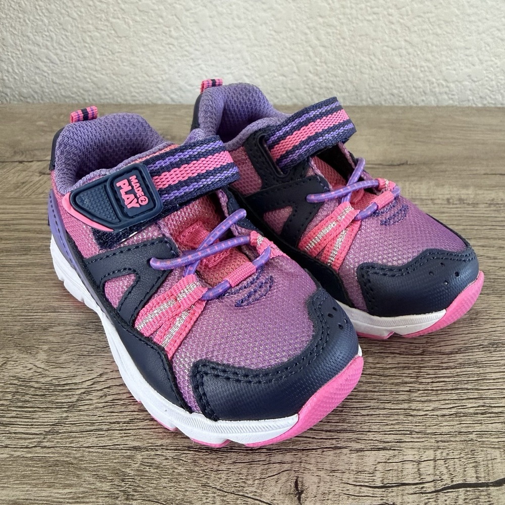 Stride Rite Girls M2P Journey Player Pink Purple Sneaker Shoes Toddler Size 4.5M